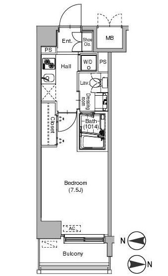 プラウドフラット仙川303号室の図面