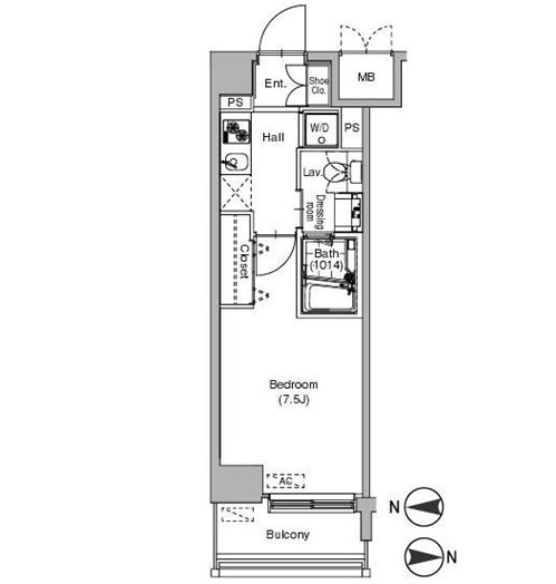 プラウドフラット仙川306号室の図面