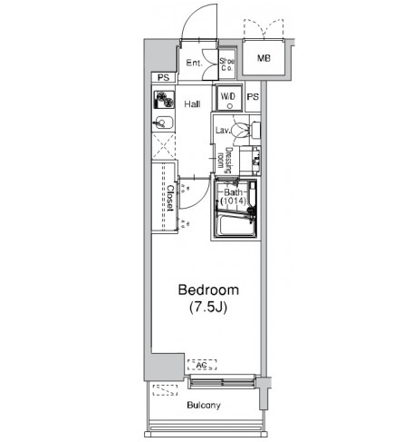 プラウドフラット仙川407号室の図面