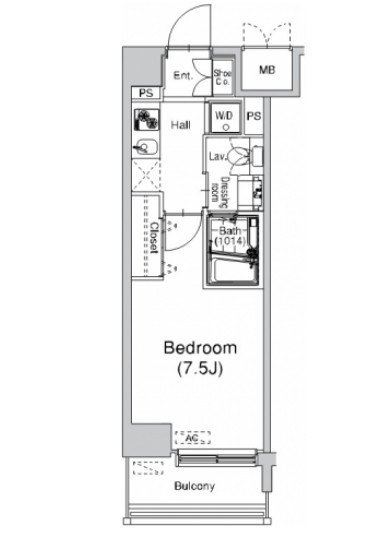 プラウドフラット仙川605号室の図面