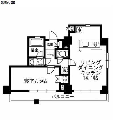 レジディア月島Ⅲ1204号室の図面