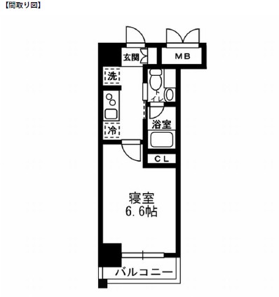レジディア月島Ⅲ411号室の図面