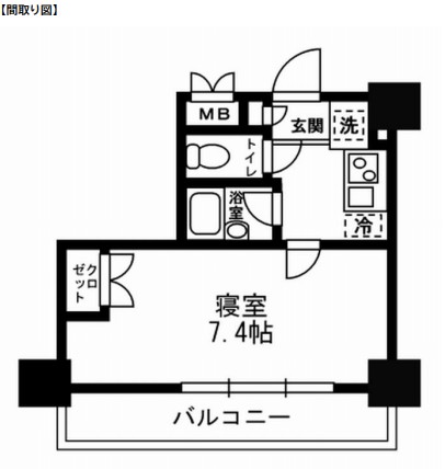 レジディア月島Ⅲ605号室の図面