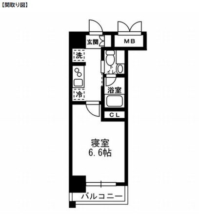 レジディア月島Ⅲ711号室の図面