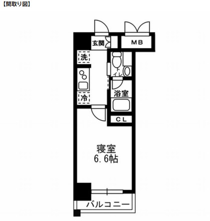 レジディア月島Ⅲ809号室の図面