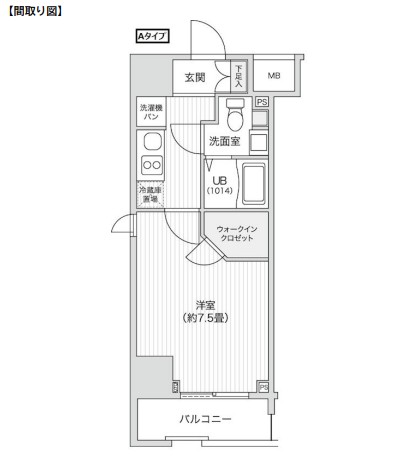 レジディア笹塚Ⅱ1001号室の図面