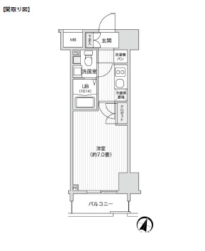 レジディア笹塚Ⅱ1102号室の図面