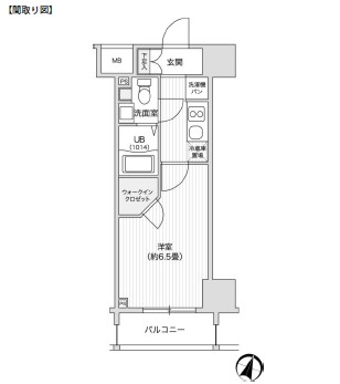 レジディア笹塚Ⅱ1104号室の図面