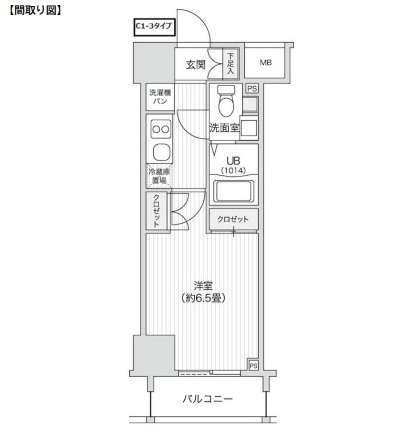 レジディア笹塚Ⅱ1105号室の図面