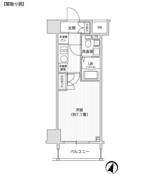 レジディア笹塚Ⅱ1107号室の図面