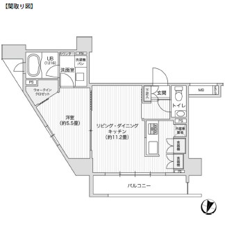 レジディア笹塚Ⅱ1109号室の図面