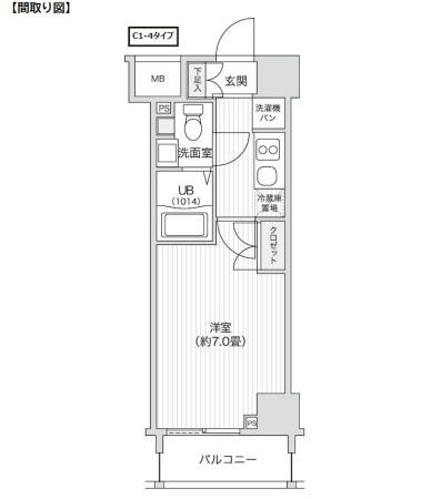 レジディア笹塚Ⅱ1206号室の図面