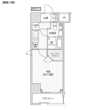 レジディア笹塚Ⅱ1301号室の図面