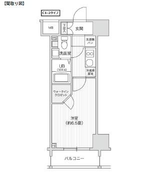 レジディア笹塚Ⅱ1304号室の図面