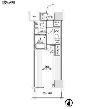 レジディア笹塚Ⅱ1306号室の図面