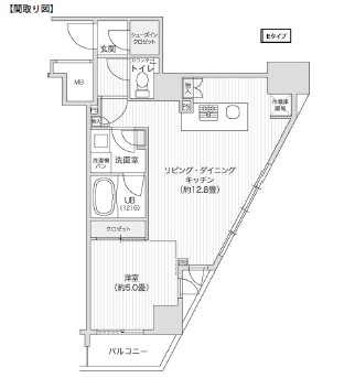 レジディア笹塚Ⅱ1308号室の図面
