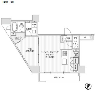 レジディア笹塚Ⅱ1309号室の図面