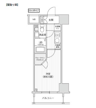 レジディア笹塚Ⅱ1404号室の図面