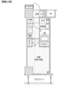 レジディア笹塚Ⅱ1405号室の図面