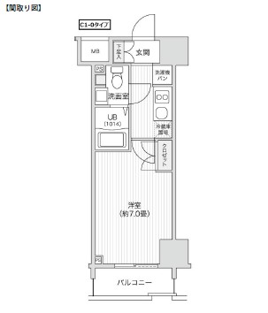 レジディア笹塚Ⅱ1502号室の図面