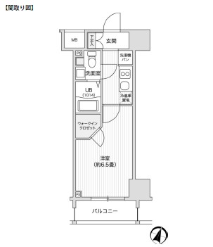 レジディア笹塚Ⅱ1504号室の図面