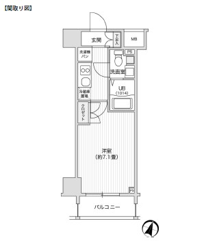 レジディア笹塚Ⅱ1507号室の図面