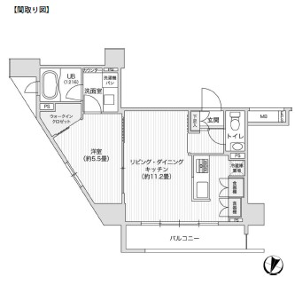 レジディア笹塚Ⅱ1509号室の図面