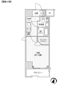 レジディア笹塚Ⅱ201号室の図面