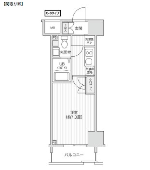 レジディア笹塚Ⅱ202号室の図面