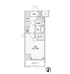 レジディア笹塚Ⅱ301号室の図面