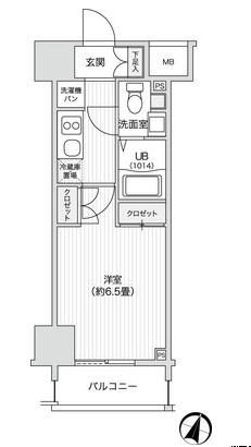 レジディア笹塚Ⅱ303号室の図面