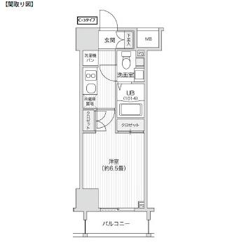 レジディア笹塚Ⅱ305号室の図面