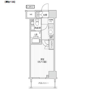 レジディア笹塚Ⅱ306号室の図面