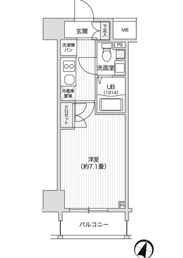 レジディア笹塚Ⅱ307号室の図面
