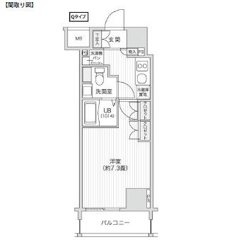 レジディア笹塚Ⅱ308号室の図面