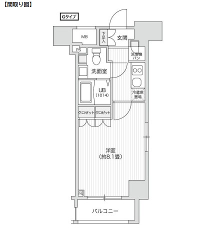 レジディア笹塚Ⅱ309号室の図面