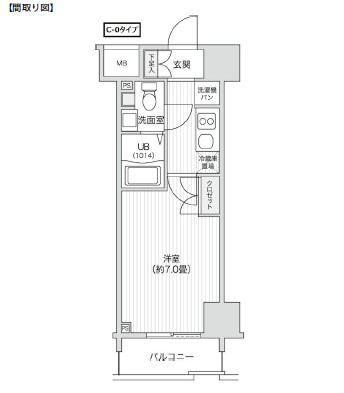 レジディア笹塚Ⅱ402号室の図面