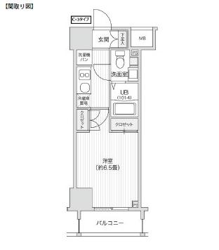 レジディア笹塚Ⅱ405号室の図面