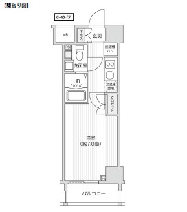 レジディア笹塚Ⅱ406号室の図面