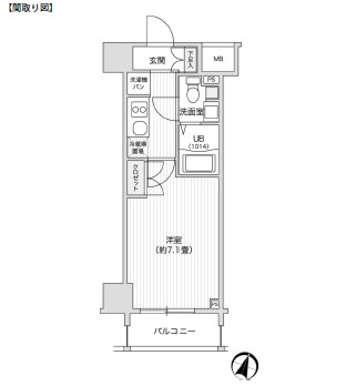 レジディア笹塚Ⅱ407号室の図面