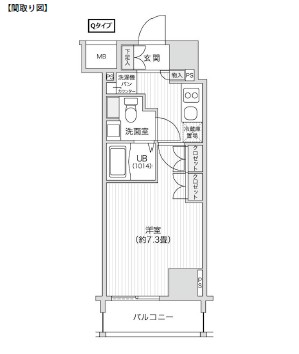 レジディア笹塚Ⅱ408号室の図面