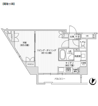 レジディア笹塚Ⅱ410号室の図面