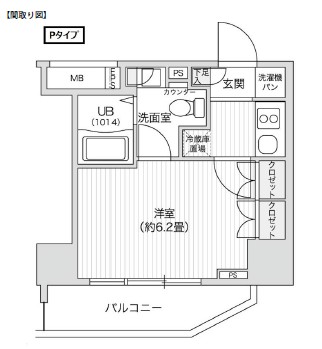 レジディア笹塚Ⅱ411号室の図面