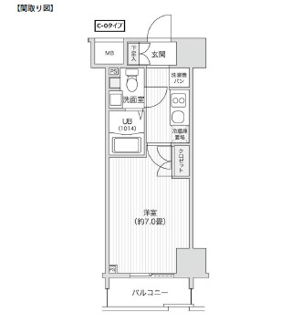 レジディア笹塚Ⅱ502号室の図面