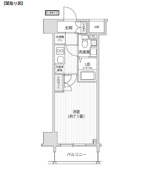 レジディア笹塚Ⅱ507号室の図面