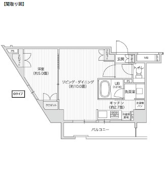 レジディア笹塚Ⅱ510号室の図面