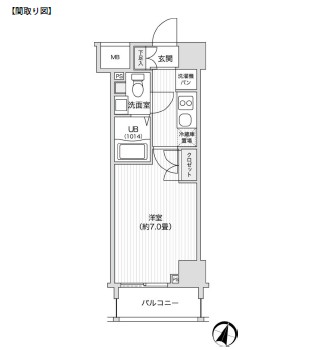 レジディア笹塚Ⅱ606号室の図面