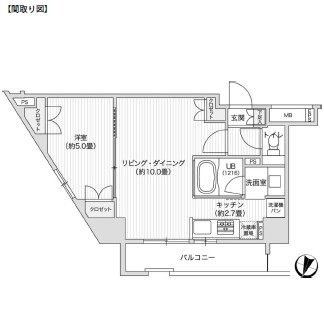 レジディア笹塚Ⅱ610号室の図面