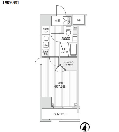レジディア笹塚Ⅱ701号室の図面