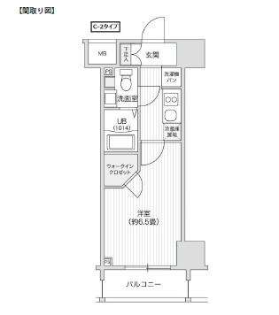 レジディア笹塚Ⅱ704号室の図面